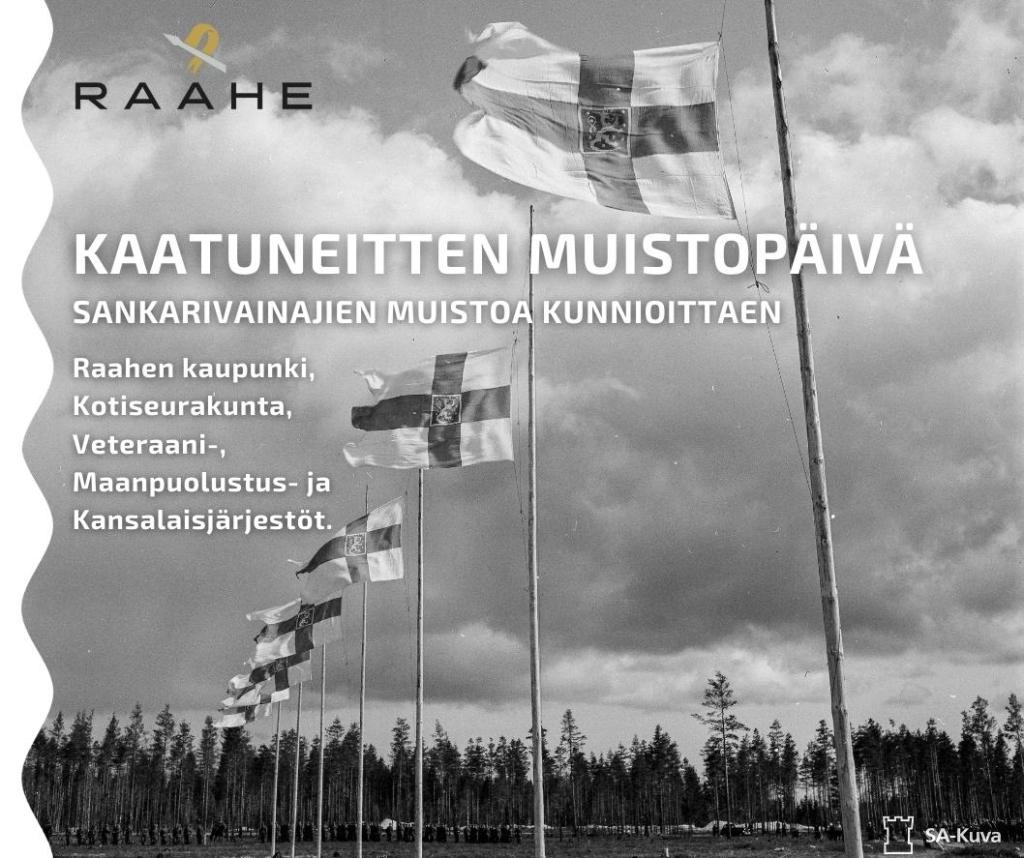 Vanha SA-kuva, jossa lippurivi Kaatuneitten muistopäivänä vuonna 1944 Vanha SA-kuva, jossa lippurivi Kaatuneitten muistopäivänä vuonna 1944