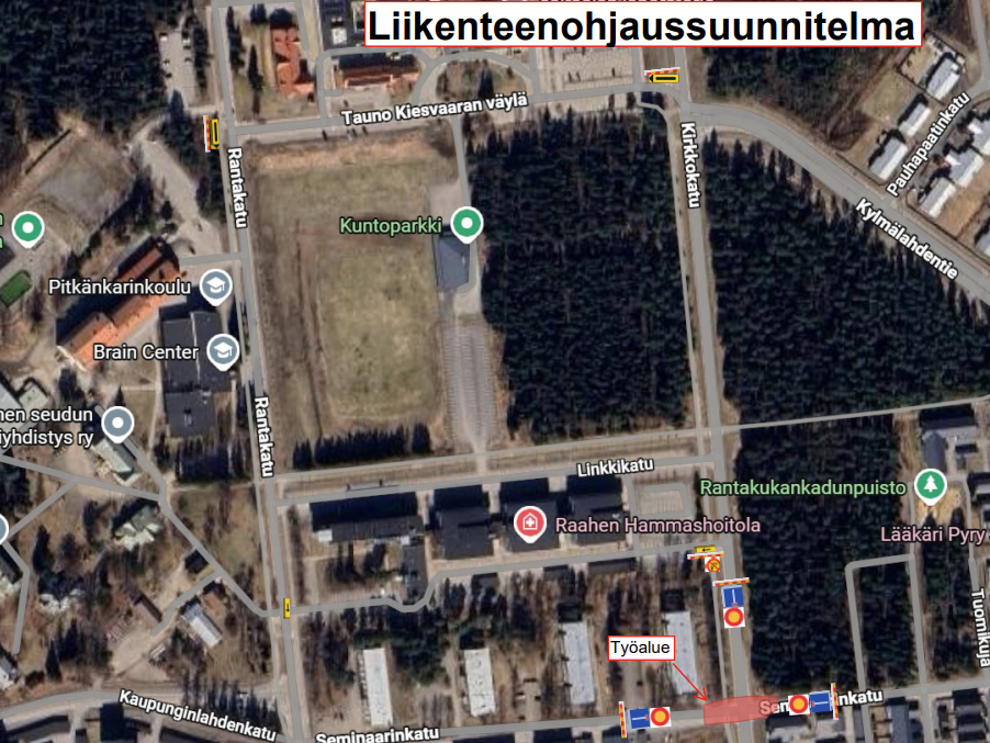 Kartta työmaa-alueesta.