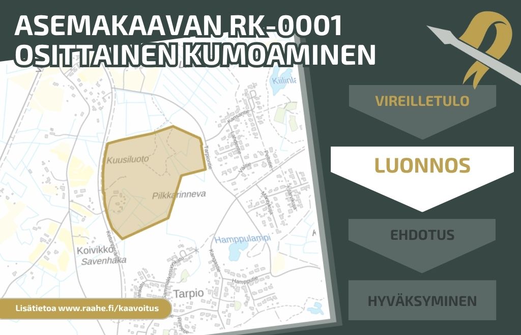 Kaavarajaus taustakartalla.