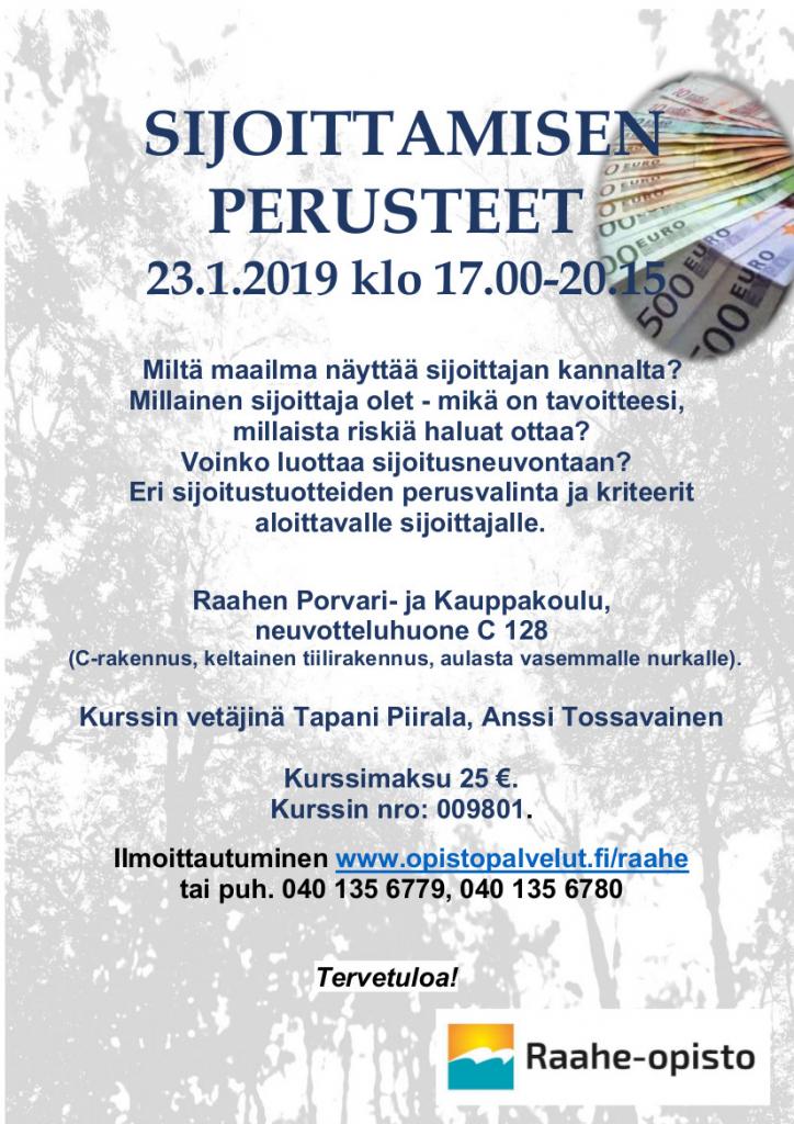 Sijoittamisen perusteet -kurssiesite Kurssiesite, Sijoittamisen perusteet