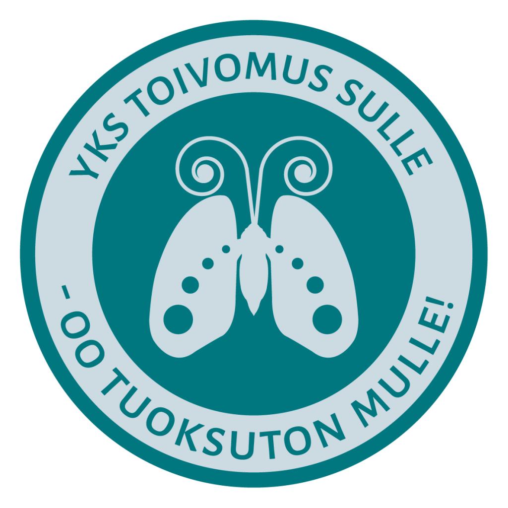 Tuoksuttomuus-logo, missä tekstinä Yks toivomus sulle, oo tuoksuton mulle.