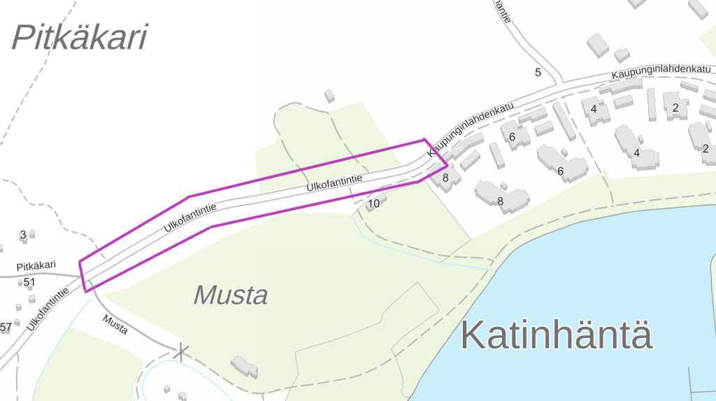 Kartta työmaa-alueesta. Kartta työmaa-alueesta.