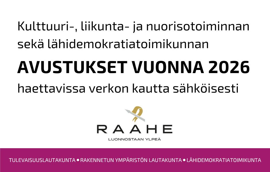 Kulttuuri-, liikunta- ja nuorisotoiminnan sekä lähidemokratiatoimikunnan avustukset vuonna 2026 haettavissa verkon kautta sähköisesti.