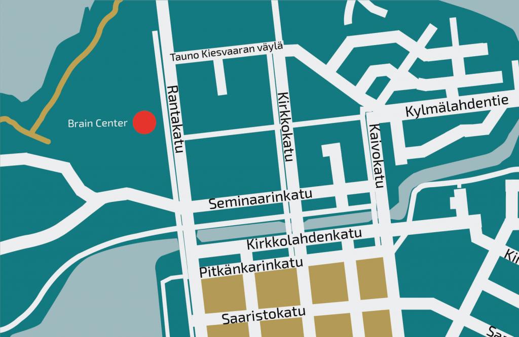 Raatihuoneen henkilöstö ja palvelut toimivat tällä hetkellä Brain Centerissä. Kuva: Raahen kaupunki. Brain Centerin sijainti kartalla osoitteessa Rantakatu 5.