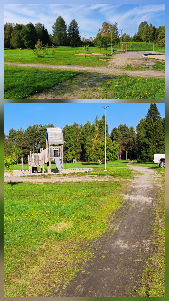 Puistokäytävien kunnostustyöt jatkuvat nyt Kyöpelinvuoren puistossa. Kuva Tita Haapajoki Kyöpelinvuoren puisto