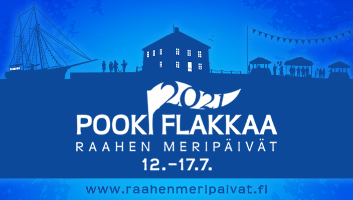 Kuva: Raahen kaupunki / Mediasauna. Pooki Flakkaa - Raahen Meripäivät -tapahtuman mainos.