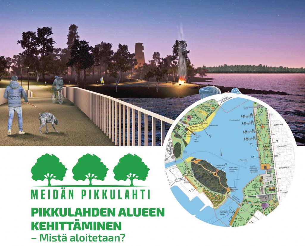 Kuva: Raahen kaupunki / Jäljen Jättiläinen. Mallinnettu näkymä suunnitelma-alueesta Fantin sillalta Pikkulahdelle.