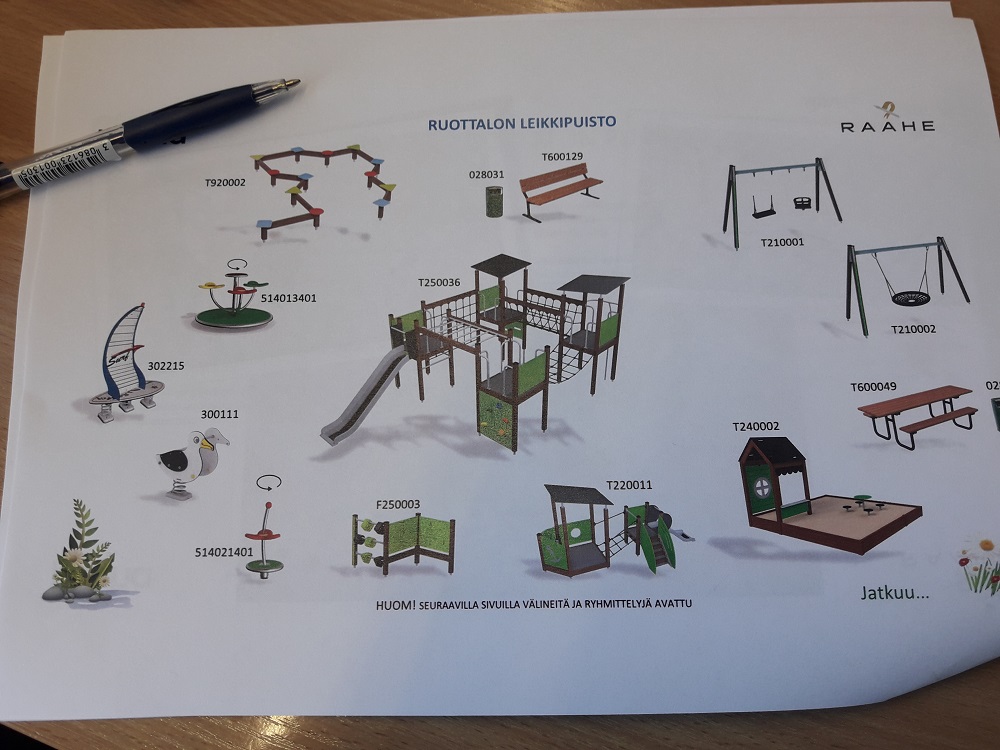 Ruottaloon tulevat, kotimaiset leikkivälineet. Ruottaloon tulevat leikkivälineet kuvassa.