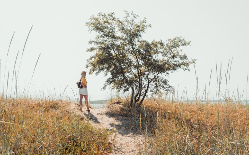 A woman in Raahe archipelago in the summer.