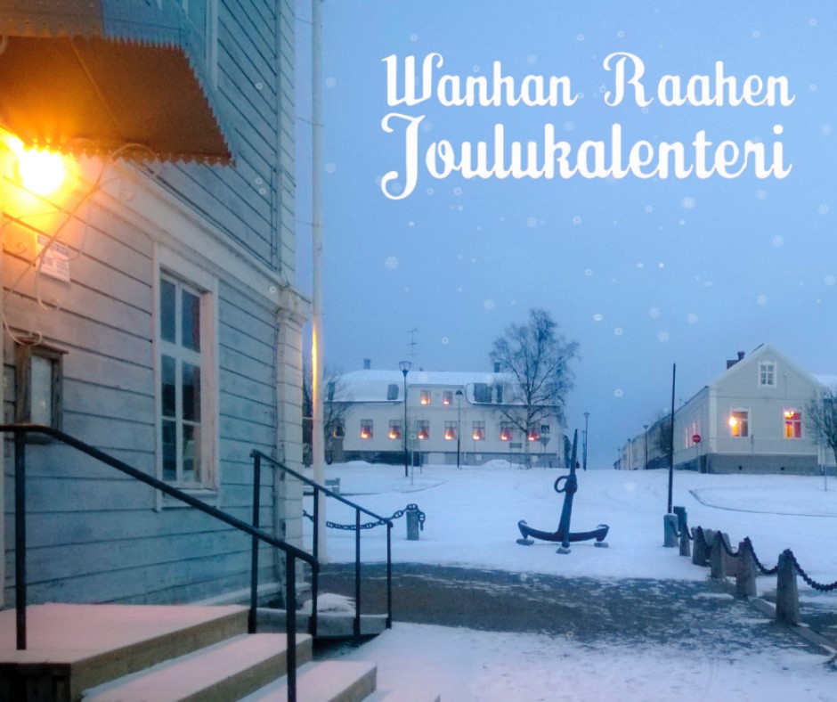 Kuva: Raahen kaupunki / Päivi Kurola. Alkutalven hämyä Pakkahuoneen museon edustalta kuvattuna.