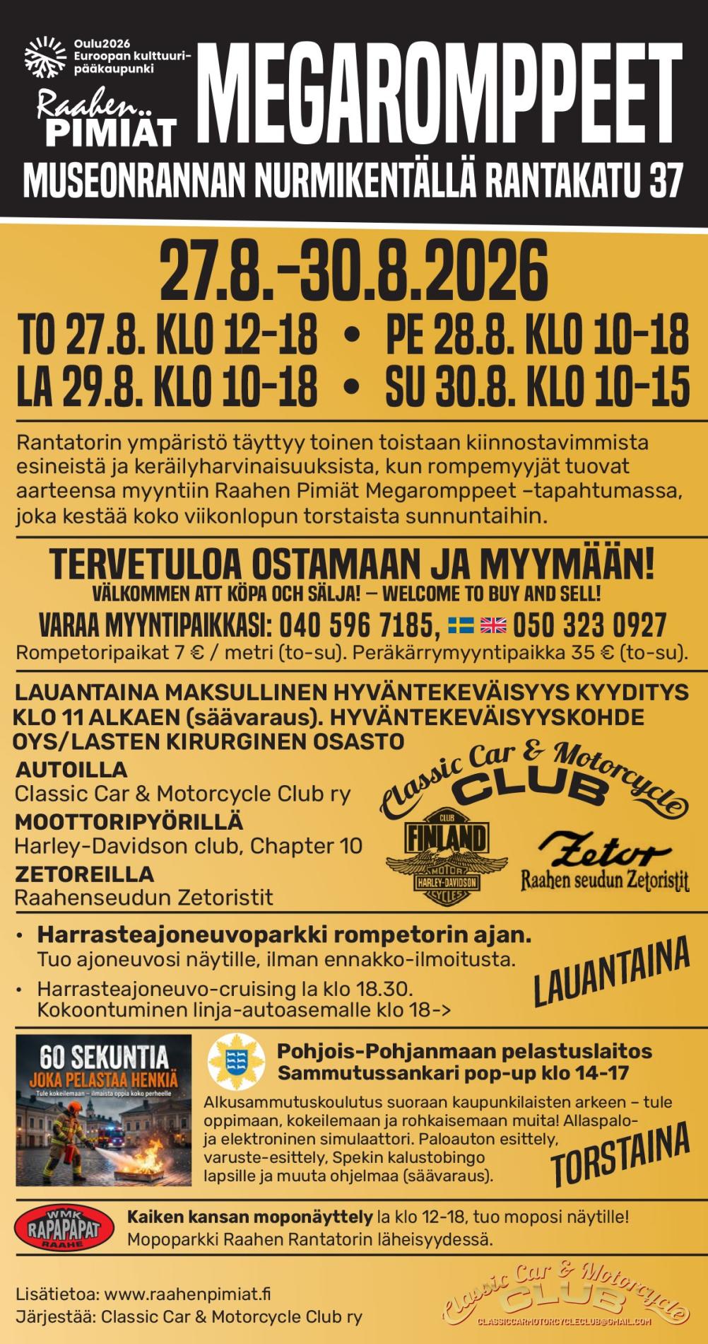Megaromppeiden ohjelmajuliste.