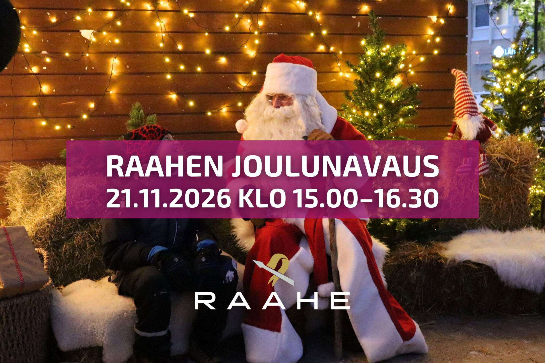 Tapahtuman mainoskuva, jossa kuvituksena joulupukin kuvauspiste.
