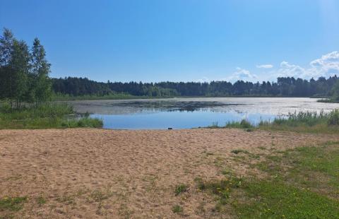 Kuva Oravajärven uimarannasta.