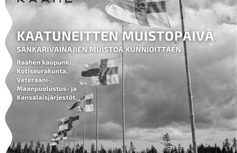 Vanha SA-kuva, jossa lippurivi Kaatuneitten muistopäivänä vuonna 1944