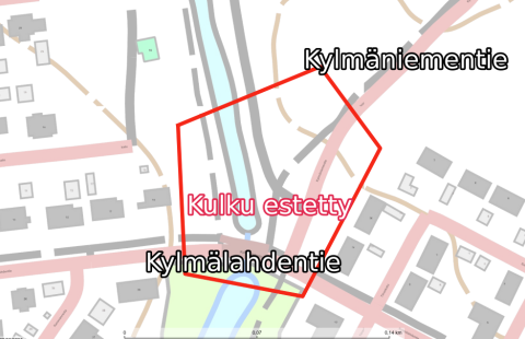 Kartta työmaa-alueesta.