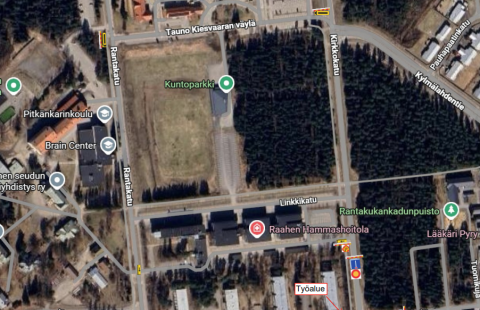 Kartta työmaa-alueesta.