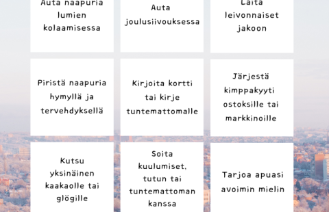 hyvien tekojen bingoruudukko