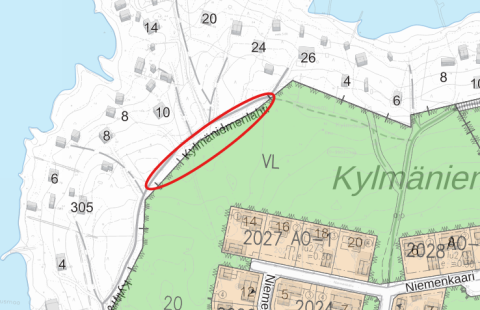 Kartta työmaa-alueesta.