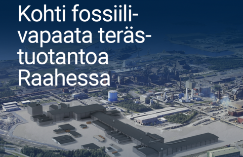 Kohti fossiilivapaata terästuotantoa Raahessa -näyttelyn mainos.