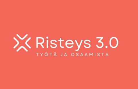 Risteys-tapahtuman tunnus oranssilla pohjalla.