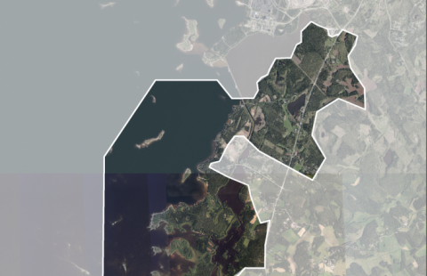 Ilmakuvassa näkymä kohtisuorasti eteläisen rantayleiskaavan pohjoisosaan. Kuva MML. Ilmakuvassa näkymä kohtisuorasti eteläisen rantayleiskaavan pohjoisosaan.