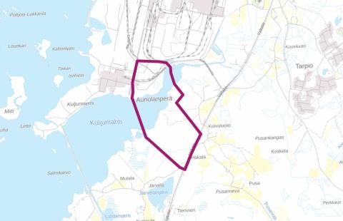 Taustakartalla esitettynä Akm 250 kaavanrajaus.
