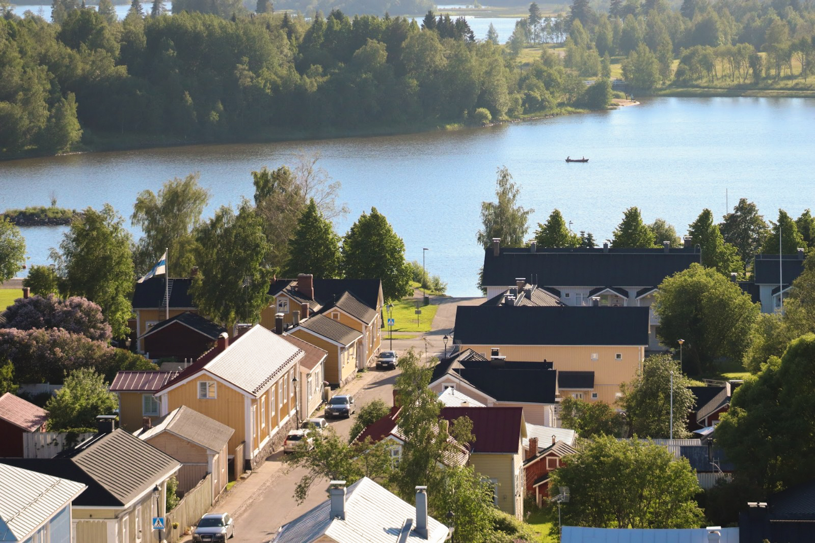 Summer in the Old Town by the sea, pictured from above.